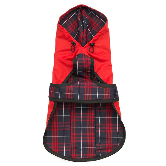 Love Thy Beast Red Waxed Cotton Jacket with Plaid Lining - Picture 2 of 2